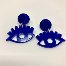 Load image into Gallery viewer, Blue Eye Babe Earrings