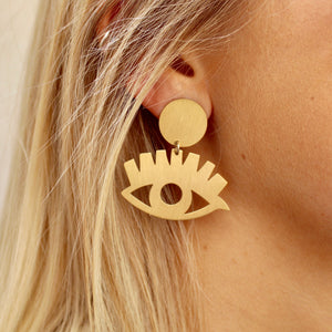 Gold Eye Babe Earrings
