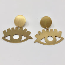 Load image into Gallery viewer, Gold Eye Babe Earrings