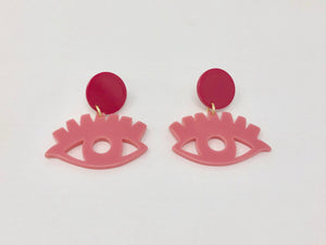 Pink Eye Acrylic Earrings